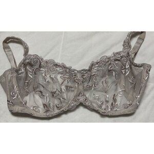 Soma Sheer Embroidered Balcony Bra in Light Taupe
